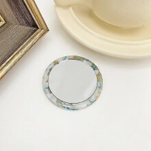Simple Acetate Small Round Mirror Small Zebra Pattern Makeup Mirror Portable Mini Round Makeup Mirror