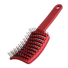 Stor röd ihålig ny stor böjd kam ribbkam för män och kvinnor lockigt hårstyling fluffig massage