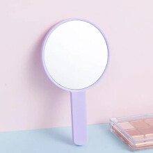Round Mirror Beauty Mirror Minimalist Handheld Mirror Portable Small Mini Square Mirror~20410