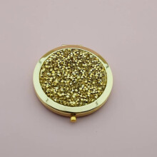 Piece Mini Makeup Compact Diamond Outer Frame Mirror Portable Side Folding Makeup Mirror Ladies Vintage