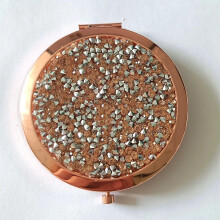 Piece Mini Makeup Compact Diamond Outer Frame Mirror Portable Side Folding Makeup Mirror Ladies Vintage