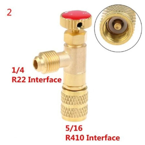 R410A R22 Luftkonditionering Köldmedium Säkerhetsventil 1/4" Säkerhetsadapter Luftkonditionering Reparation