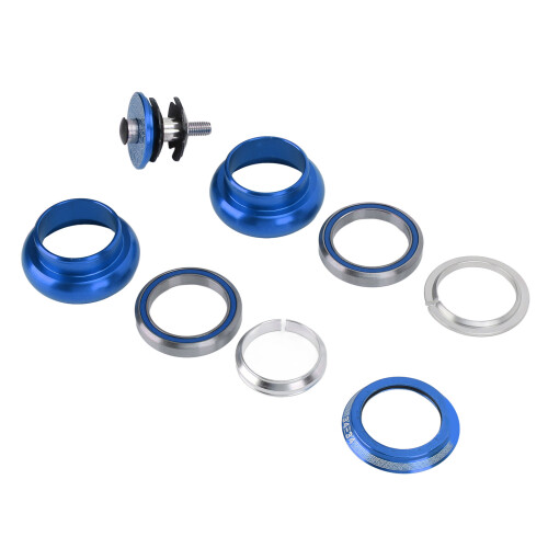 Testa sterzo da bici Viaron da 34 mm, cuscinetti doppi, blu