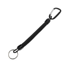 Cordon porte-clés élastique rétractable noir équipement de pêche accessoire de sécurité anti perte