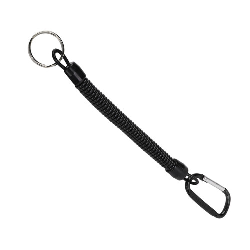 Cordon porte-clés élastique rétractable noir équipement de pêche accessoire de sécurité anti perte 2