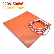 Siliconen verwarmingsmatras 220V verwarmingsbed 200/235/300/310mm 750w/500w waterdicht rubber voor Ender3