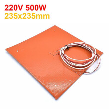 220V 750W/500W siliconen verwarmingsmat, 200/235/300/310mm, waterdicht rubber voor Ender3 CR10 3D