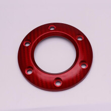 Copertura per pulsante volante sportivo da corsa per auto, corno in fibra di carbonio, bordo in alluminio