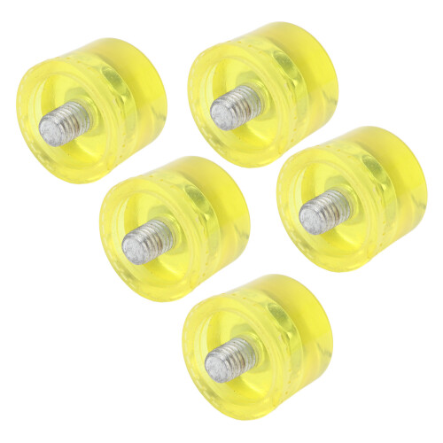 5 pezzi di teste in gomma per martello M8x1 Ø40 mm trasparente giallo