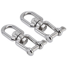 Ganci a scatto con anello in acciaio inossidabile resistente alla corrosione da 8 mm, girevoli a 360, confezione da 2