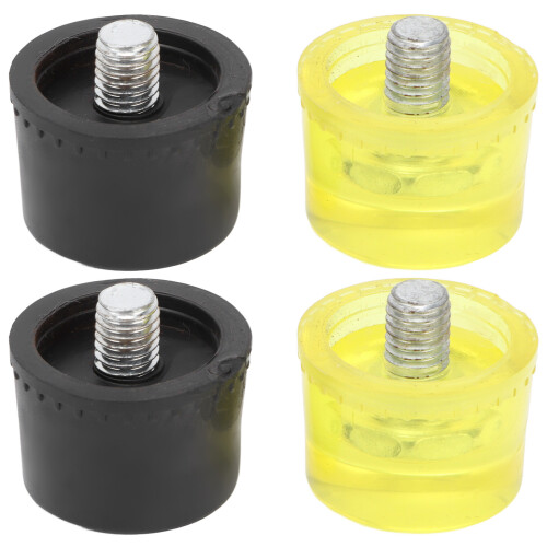 Set da 2 teste di battuta in gomma 35 mm M10x1 giallo-nero 1