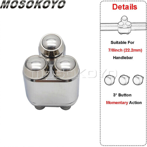Τιμόνι μοτοσικλέτας Universal 1" 7/8" 22mm 25mm, διακόπτης τιμονιού αλ