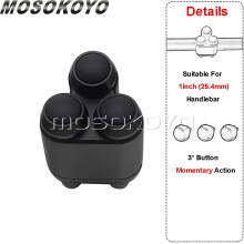 Τιμόνι μοτοσικλέτας Universal 1" 7/8" 22mm 25mm, διακόπτης τιμονιού αλ