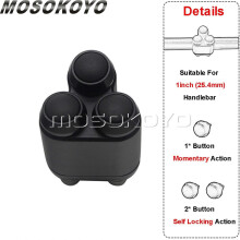 Τιμόνι μοτοσικλέτας Universal 1" 7/8" 22mm 25mm, διακόπτης τιμονιού αλ