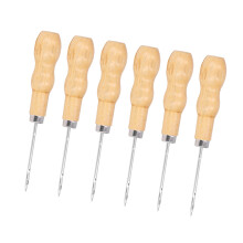 Set da 10 punzali per cuoio con manici in legno da 125 mm per cucire e riparazioni fai-da-te