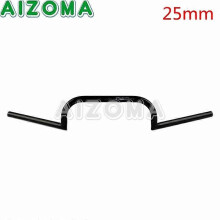 1 Inch Clubman Pullback Motorcycle Black Handlebar 25mm Custom Handlebar For Harley Bobber Cafe Racer