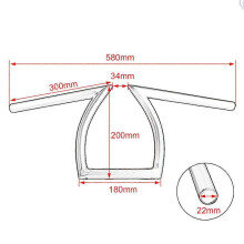 Τιμόνι 22mm 7/8" / 25mm 1" Drag Z Bar για Harley Honda Suzuki Kawasaki Yamaha Bobber Custom Chopper