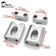 Par 7/8" 22mm Silver Aluminiumlegering Motorcykel Styrklammer Riser Mount Universal för 110cc 125cc