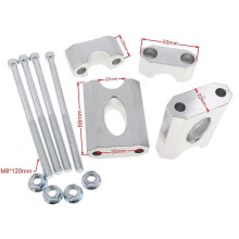 1 Set 7/8 "22mm Silber Aluminium Legierung Motorrad Lenker Clamp Riser Mount Adapter Passt für 110cc