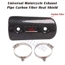 Tubo di scarico universale per moto Pit Cafe Racer Pellicola protettiva in fibra di carbonio Scudo termico