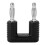 J.20004 Enchufe banana dual 19mm 4mm Negro 32A 12