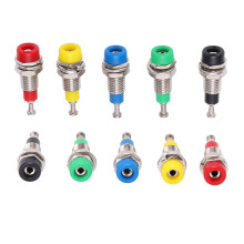 2 piezas J.40006 conector banana dorado de 2 mm para montaje en panel 10A