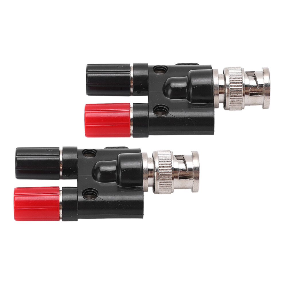 2Pcs Bnc Male To Dual 4Mm Banana Female Socket Binding Post Rf Coaxial Splitter Adapter Connector 4661321791037