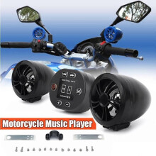 Reproductor MP3 para motocicleta de 12 V, resistente al agua, con radio FM y sistema de música compatible