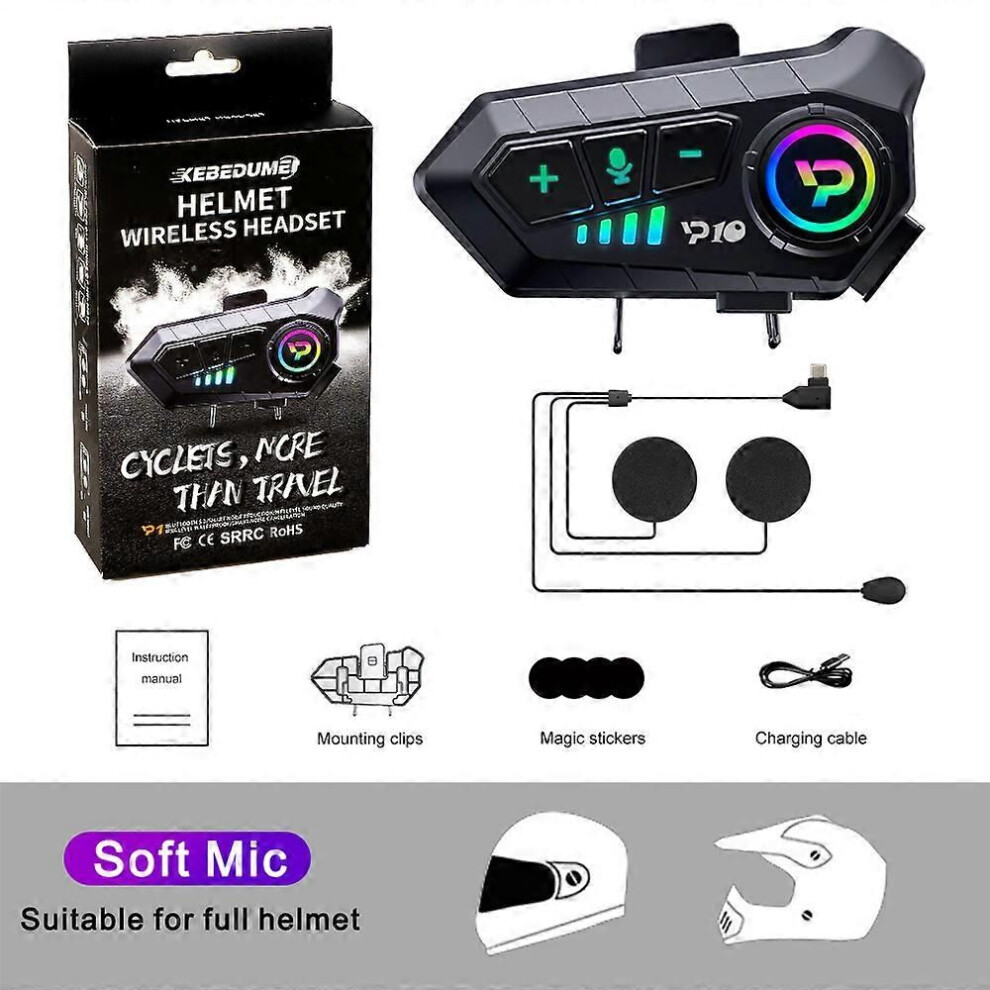 Casque de moto Kebidumei, oreillette Bluetooth IPX6, étanche, antibruit, sans fil, super