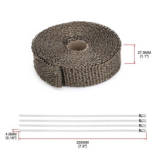 Nastro termorestringente in titanio da 1"/25 mm, 5/10 m/15 m, tappo di scarico per tubi con fascette