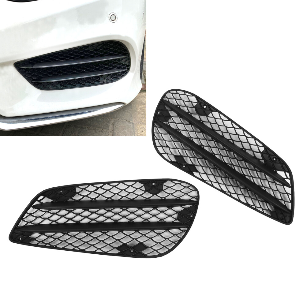 1 Pair Left Right Front Bumper Fog Lamp Grille Replacement For Mercedesbenz Eclass W212 Amgline 20132015 Black 9411321792733