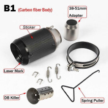 51/60MM Inlopp Universal Motorcykel Avgasdämpare Fördämpare med DB Killer för Z900 Z1000 fz1R1 R6