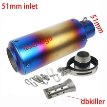 51mm/60mm motorcykelavgasrör med DB Killer motorcykelavgasrörsljuddämpare för MT07 R15 Z900 MT09