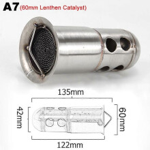 60mm Diameter Motorfiets Uitlaatdemper Verstelbare Katalysator DB Killer Geluiddemper Geluidsdemper