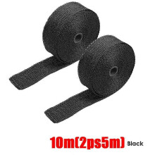 Rulli di protezione termica per scarico in titanio/nero da 15 m, 10 m, 5 m, per moto, nastro in acciaio