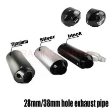 38mm 28mm Motorfiets Uitlaatdemper Pijp Tip Voor 125 150 160cc Dirt Pit Bike ATV Zwart Grijs Kayo BSE~22707