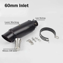 51mm/60mm motorcykelavgasrör med DB Killer Escape kolfiberljuddämpare avgasrör ljuddämpare för