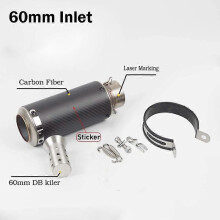51mm/60mm motorcykelavgasrör med DB Killer Escape kolfiberljuddämpare avgasrör ljuddämpare för