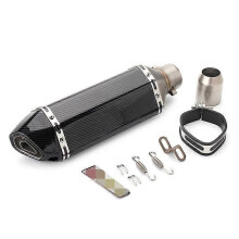 Kolfiberfärg 51mm motorcykelmotoavgas modifiera motocross avgasljuddämpare för FZ6 CBR250 CB600