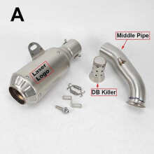 Slip-On voor KTM Duke RC 125/250/390 2017 2018 Uitlaat Midden Link Pijp Demper Escape Moto Adapter Afneembaar