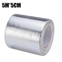 1 rulle 5M*5cm bil motorcykel glasfiberrör värmesköld självhäftande reflekterande film värmeisolering