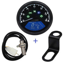 Nyaste Universal Motorcykel Hastighetsmätare Varvräknare 1-4 Cylindrar Motorcykel Mätare 12000RMP LCD