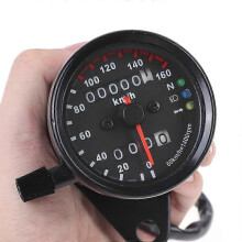 Universaali musta moottoripyörän kaksoisnopeusmittarin matkamittari 12 V Moto LED-ilmaisimella ~ 24912