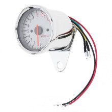 Tacómetro para motocicleta de uso general, 13 000 RPM, 12 V, odómetro, velocímetro, chasis blanco, 5