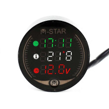 Ny 3-i-1 ATV Motorcykel Voltmeter + Elektronisk Klocka + Digital Termometer LED Spänningstestare ~25357