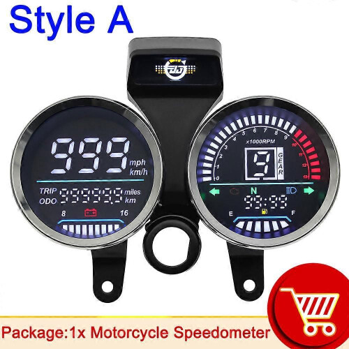Motorfiets snelheidsmeter MPH km/u Digitale meterassemblage Snelheidsmeter Kilometerteller Meterweergave