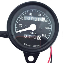 Doppio contachilometri per moto con indicatore LED 140 km/h 12 V Doppio contachilometri per moto Tachimetro