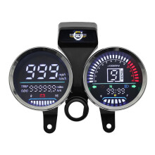Tachimetro universale per motocicletta, contagiri digitale, tachimetro, contachilometri, spia luminosa