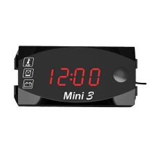 DC 6V-30V 3-i-1 digital tidsklocka termometer voltmeter LED-display motorcykel IP67 vattentät testare