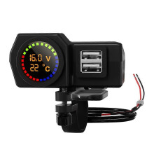 Φορτιστής μοτοσικλέτας USB 10-24V με βολτόμετρο, θερμόμετρ